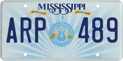 MS license plate ARP489