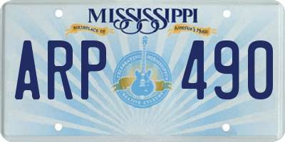 MS license plate ARP490
