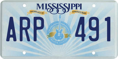 MS license plate ARP491