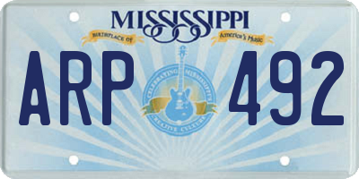 MS license plate ARP492