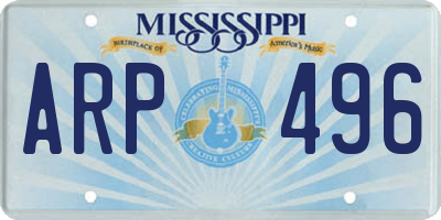 MS license plate ARP496