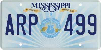 MS license plate ARP499