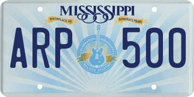 MS license plate ARP500