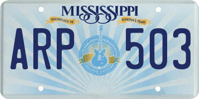 MS license plate ARP503