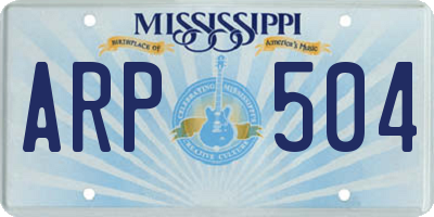 MS license plate ARP504
