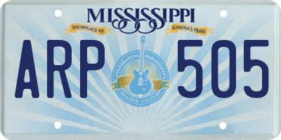 MS license plate ARP505