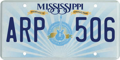 MS license plate ARP506