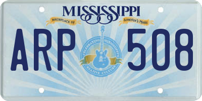 MS license plate ARP508