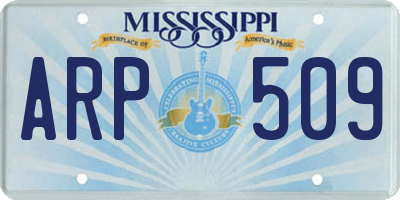 MS license plate ARP509