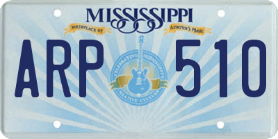 MS license plate ARP510