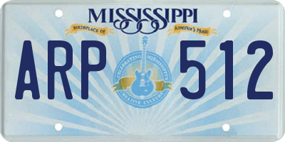 MS license plate ARP512