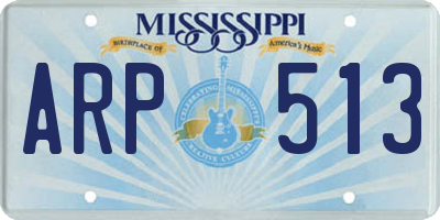 MS license plate ARP513
