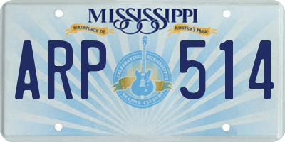 MS license plate ARP514