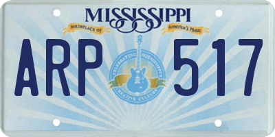 MS license plate ARP517