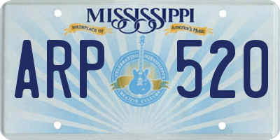 MS license plate ARP520