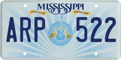 MS license plate ARP522