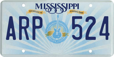 MS license plate ARP524