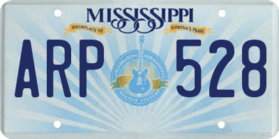 MS license plate ARP528