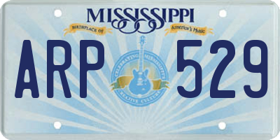 MS license plate ARP529