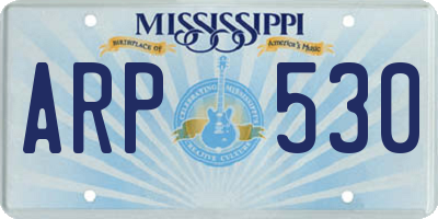 MS license plate ARP530