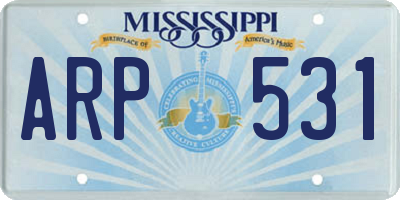 MS license plate ARP531