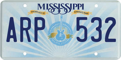 MS license plate ARP532