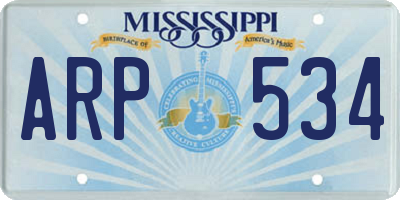 MS license plate ARP534