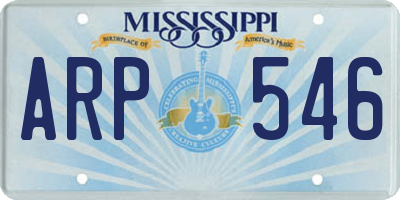 MS license plate ARP546