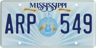 MS license plate ARP549