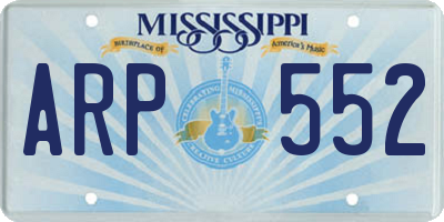 MS license plate ARP552