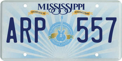 MS license plate ARP557