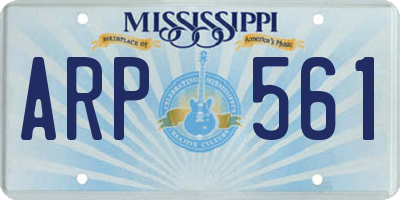 MS license plate ARP561