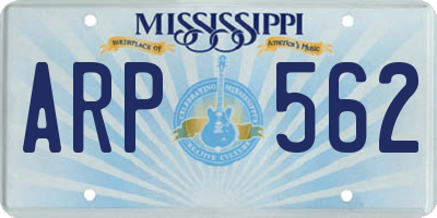 MS license plate ARP562