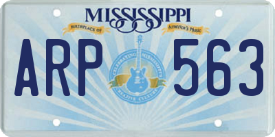 MS license plate ARP563