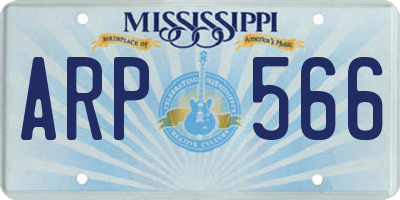 MS license plate ARP566