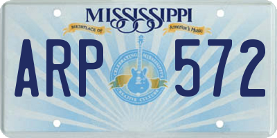 MS license plate ARP572