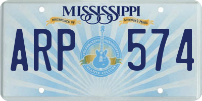 MS license plate ARP574