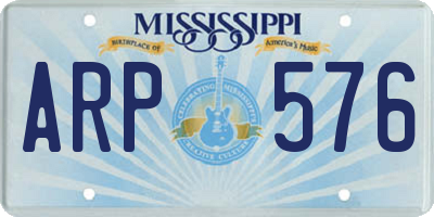 MS license plate ARP576