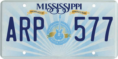 MS license plate ARP577
