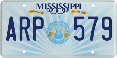 MS license plate ARP579