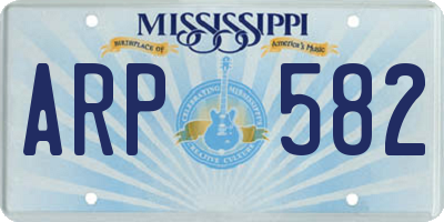 MS license plate ARP582