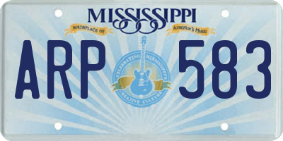 MS license plate ARP583