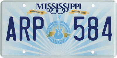 MS license plate ARP584