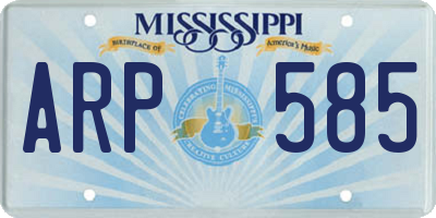 MS license plate ARP585