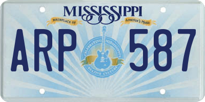 MS license plate ARP587