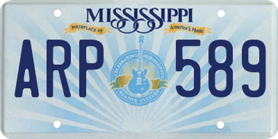 MS license plate ARP589