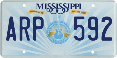 MS license plate ARP592