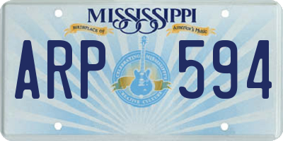 MS license plate ARP594