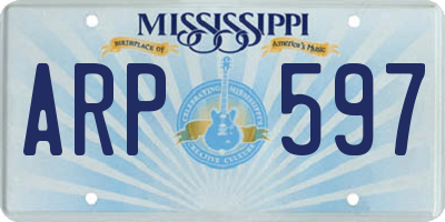 MS license plate ARP597