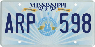 MS license plate ARP598